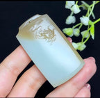 和田玉且末糖白龙头平安无事牌（51.2g）