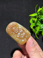 和田玉糖黄口大肚佛（60.6g）
