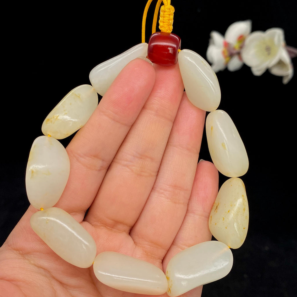 和田玉洒金皮籽料【精品手串】（54.2g）