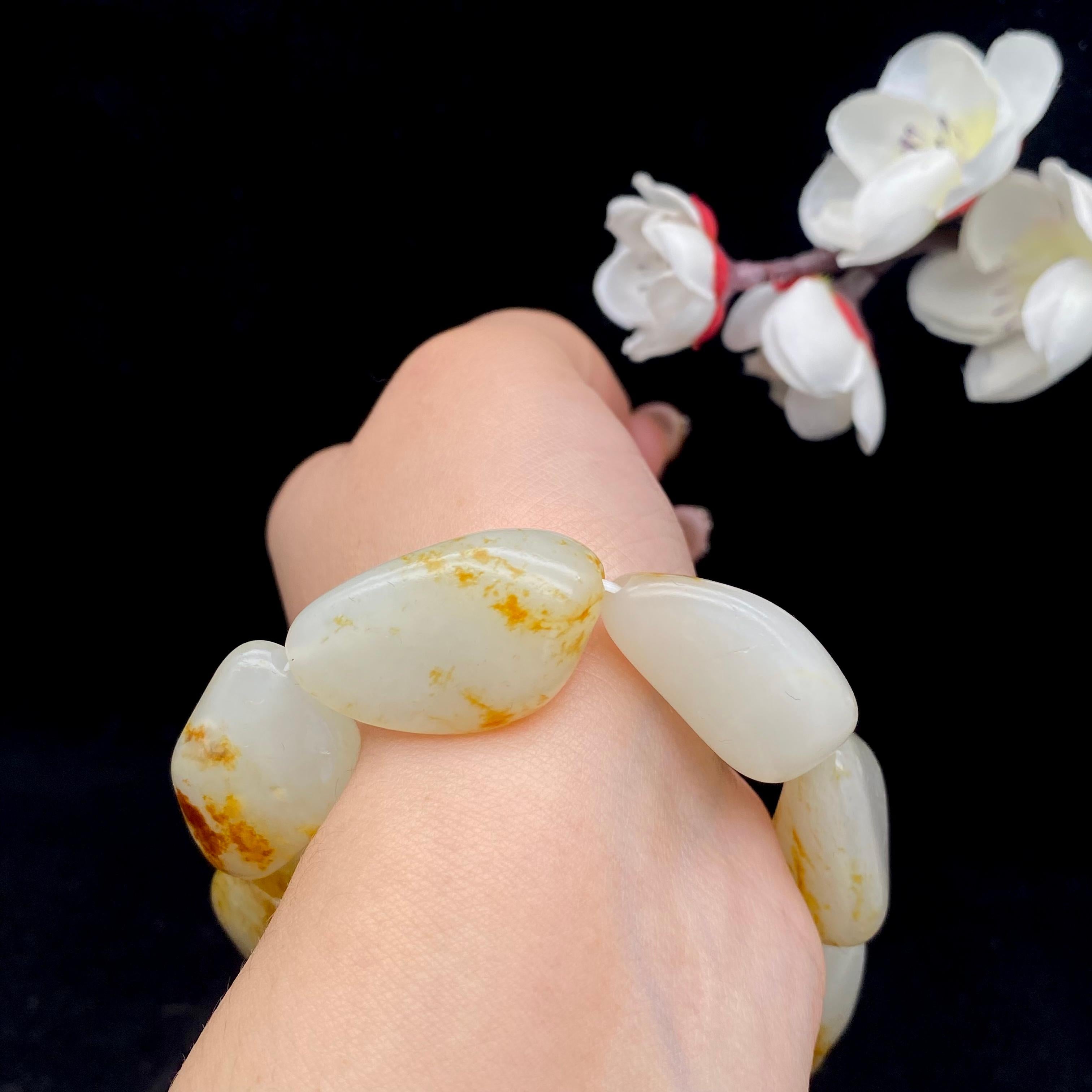 和田玉洒金皮【精品手串】（75.8g）