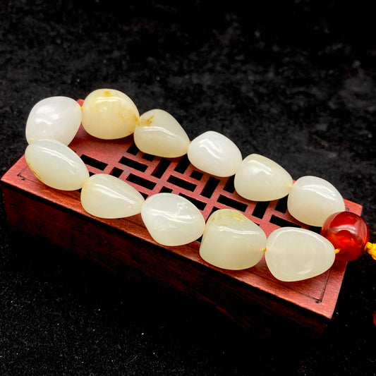 和田玉黄皮【精品手串】（54.6g）