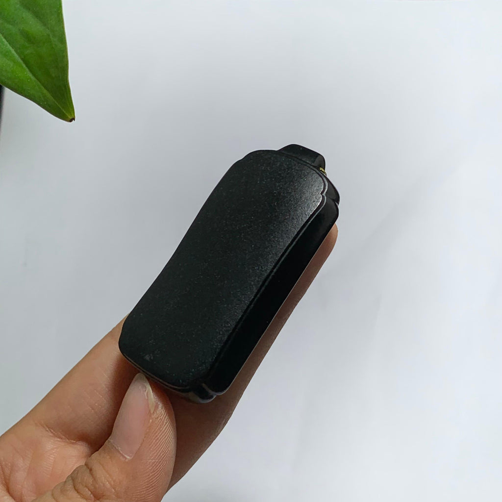 和田籽料黑青无事牌挂件（44.8g）
