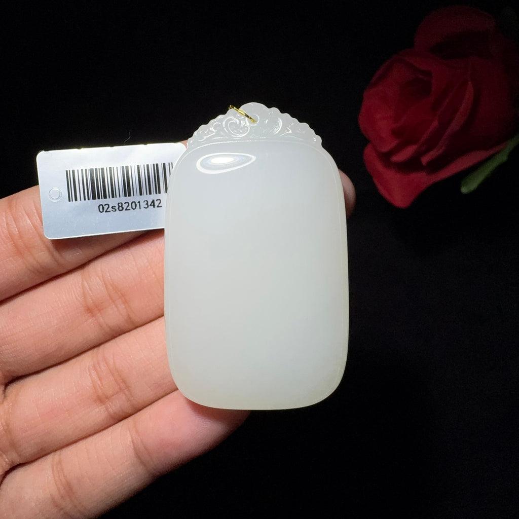 和田玉白玉平安无事牌（38.7g）