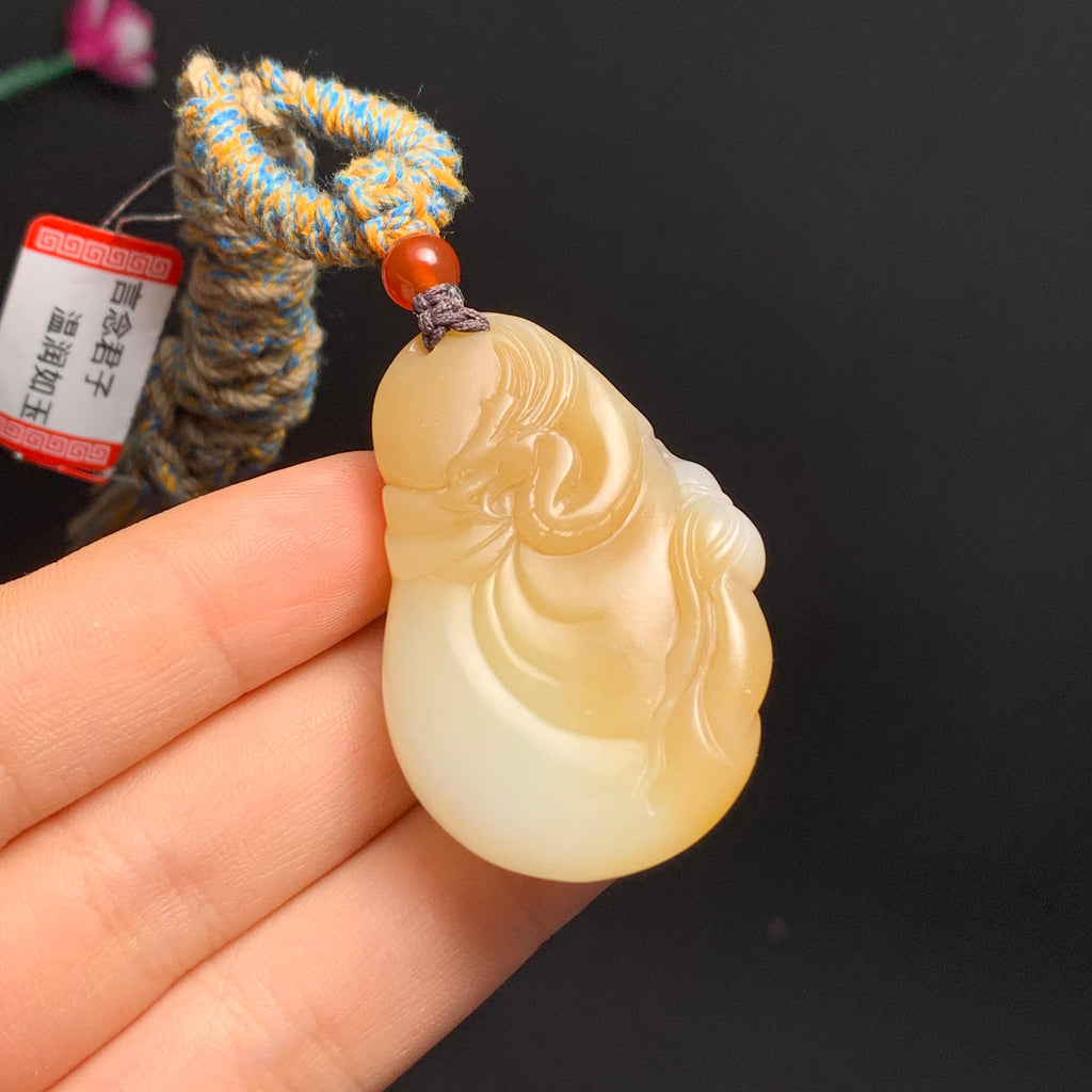 顶级新彊且未糖白弥勒佛挂件（35.8g）