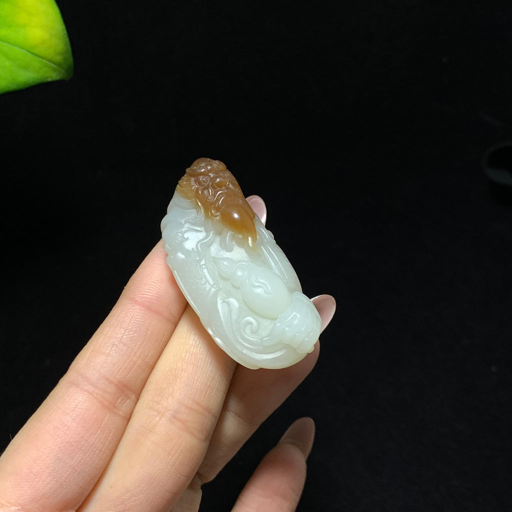 和田山料糖白玉达摩挂件（31.2g）
