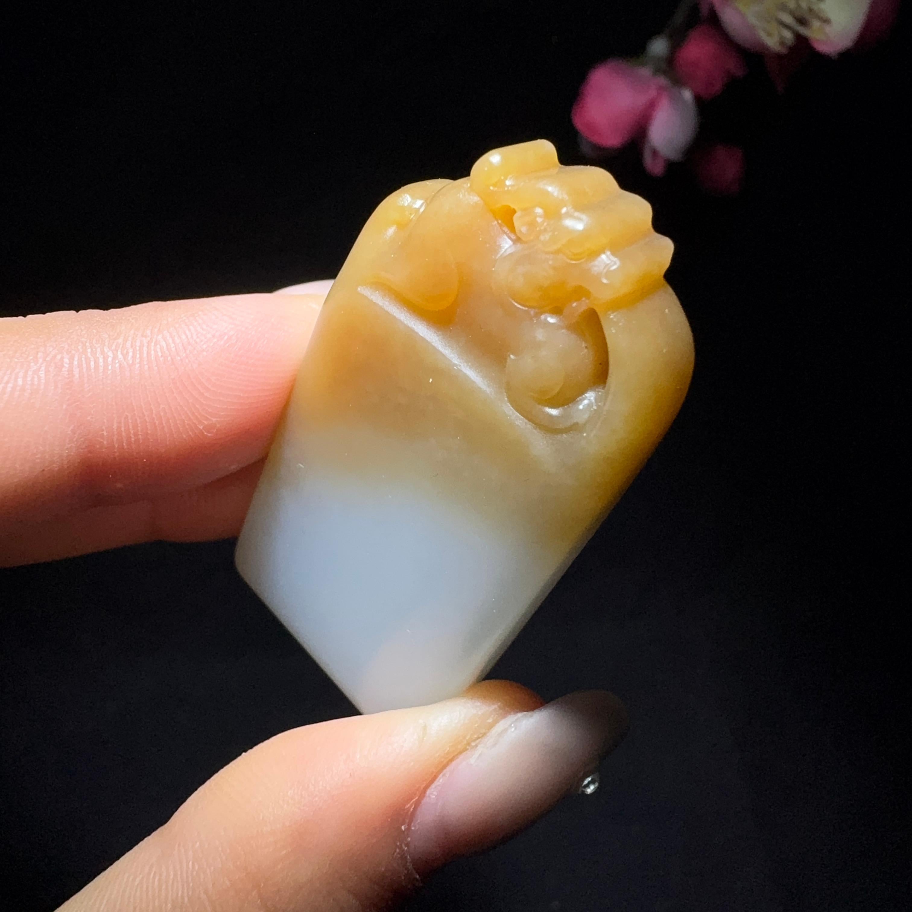 和田玉糖白平安牌（29.5g）