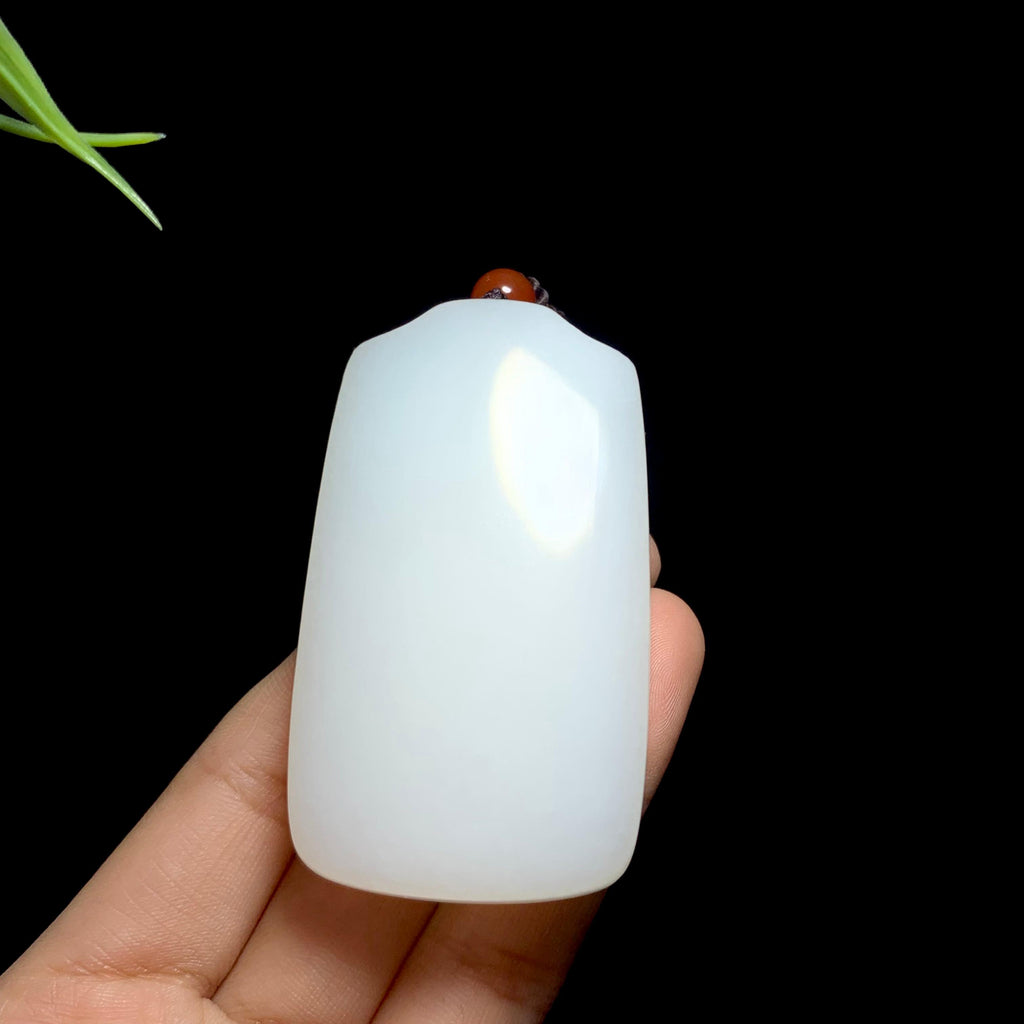 高品质和田羊脂白玉平安无事牌（73.8g）