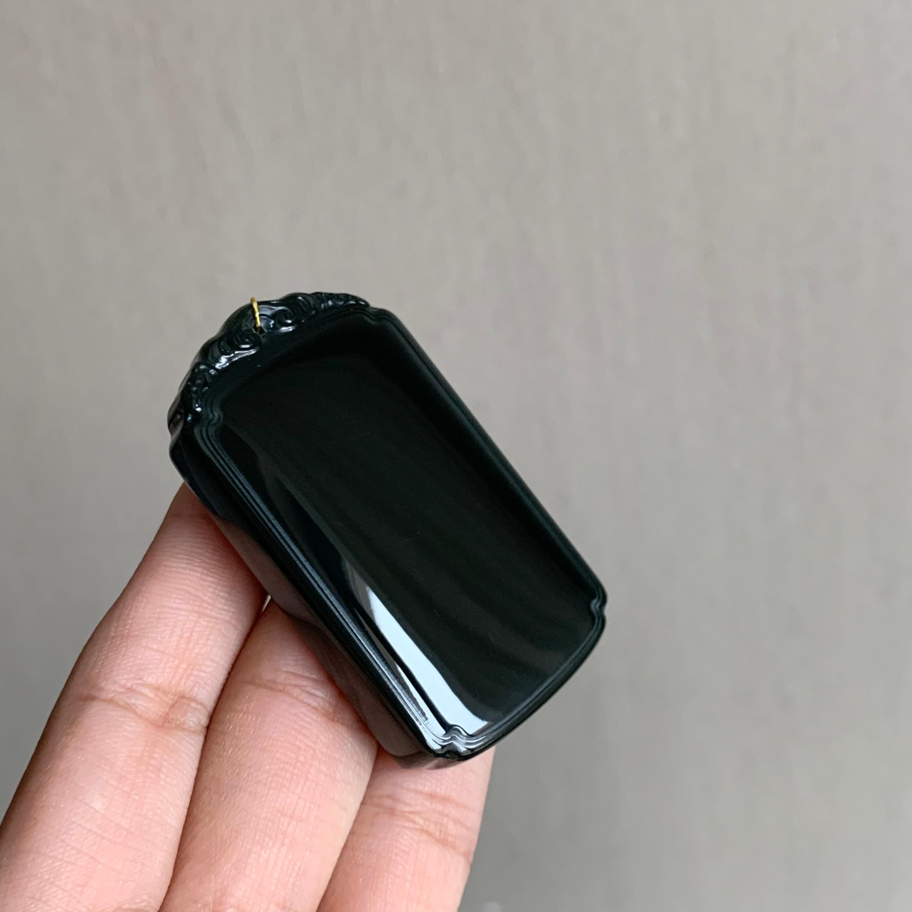 和田山料黑青平安无事牌（45.0g）