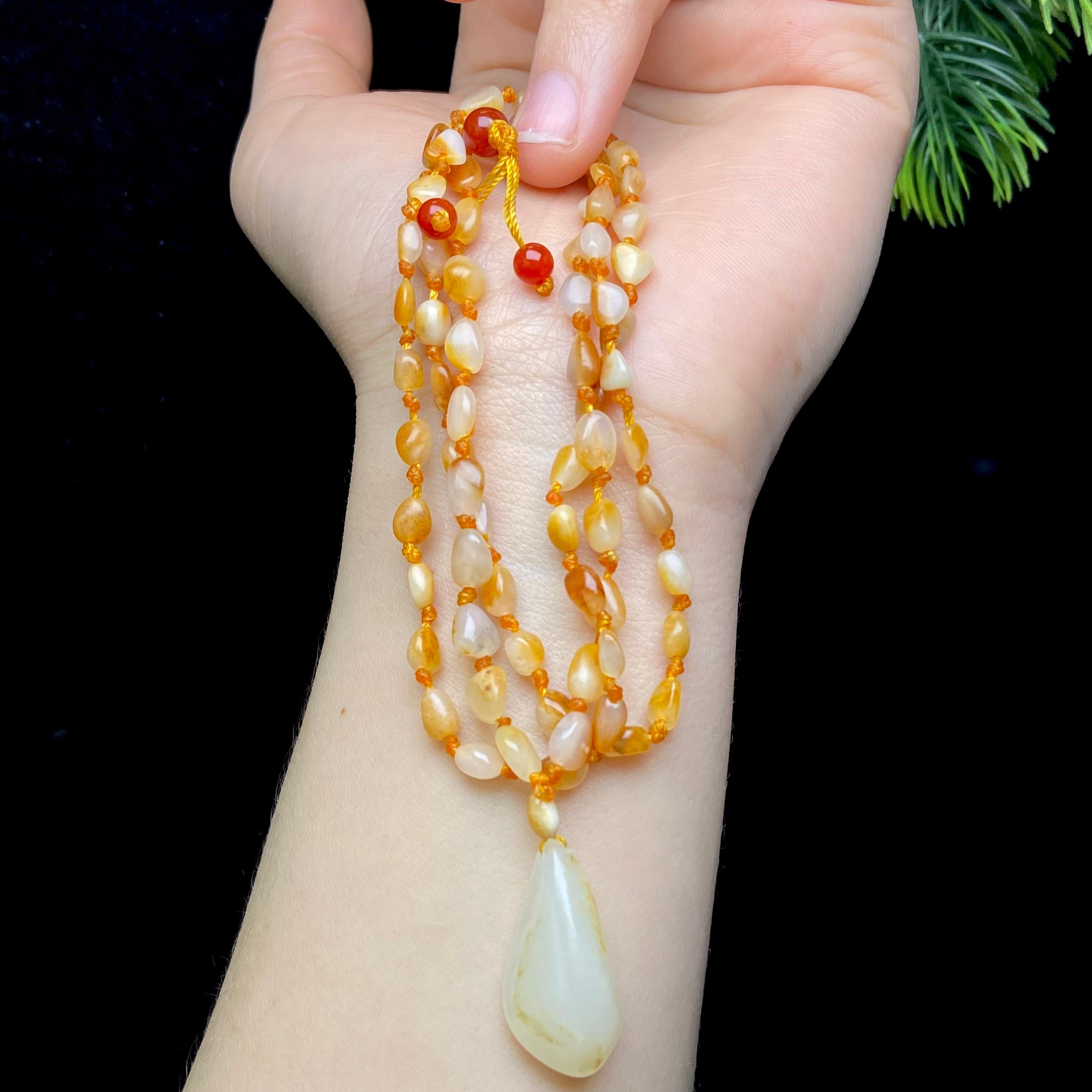 和田玉洒金皮籽料项链（16.2g）