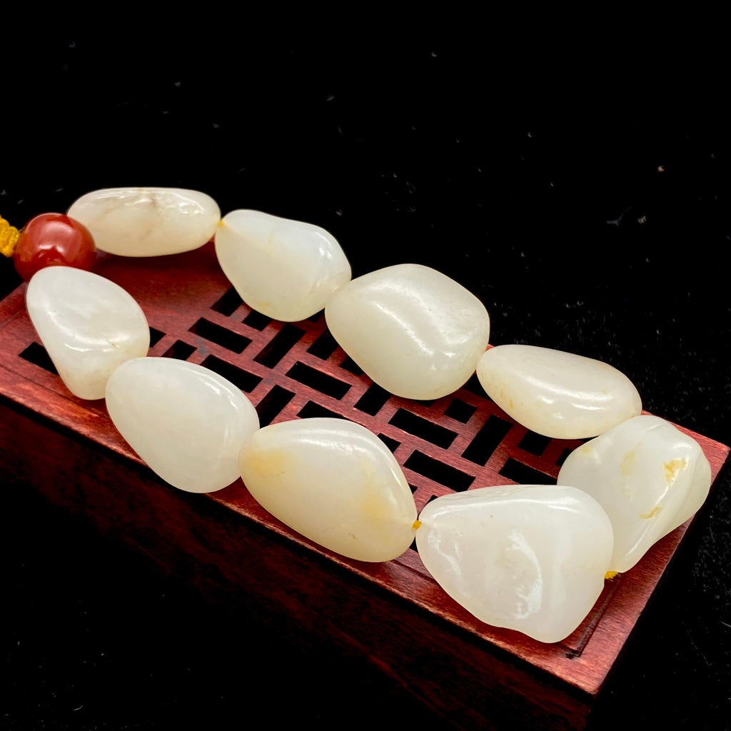 和田玉黄皮【精品手串】（51.7g）