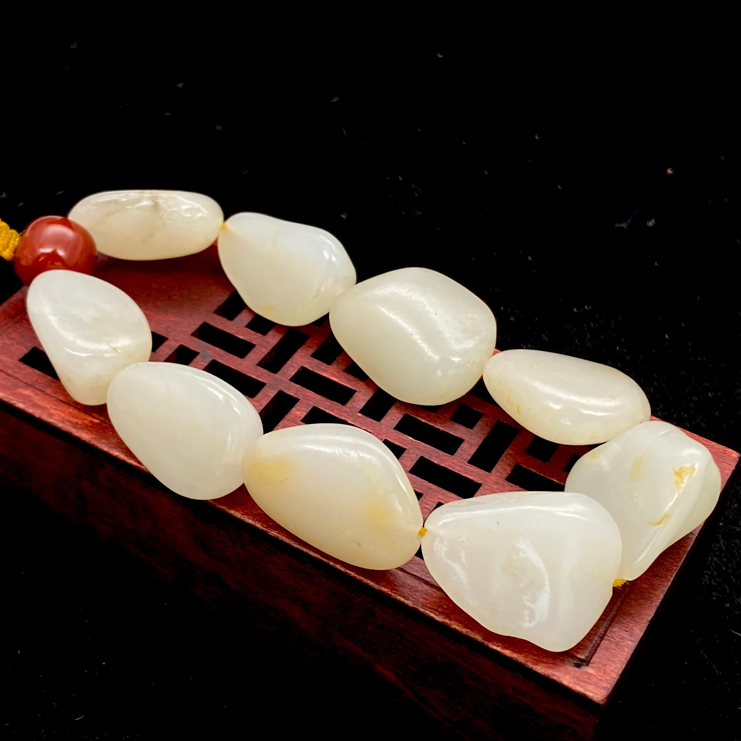 和田玉黄皮【精品手串】（51.7g）