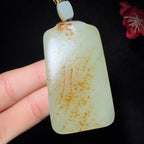 秒杀和田玉籽料平安无事牌（60.7g）