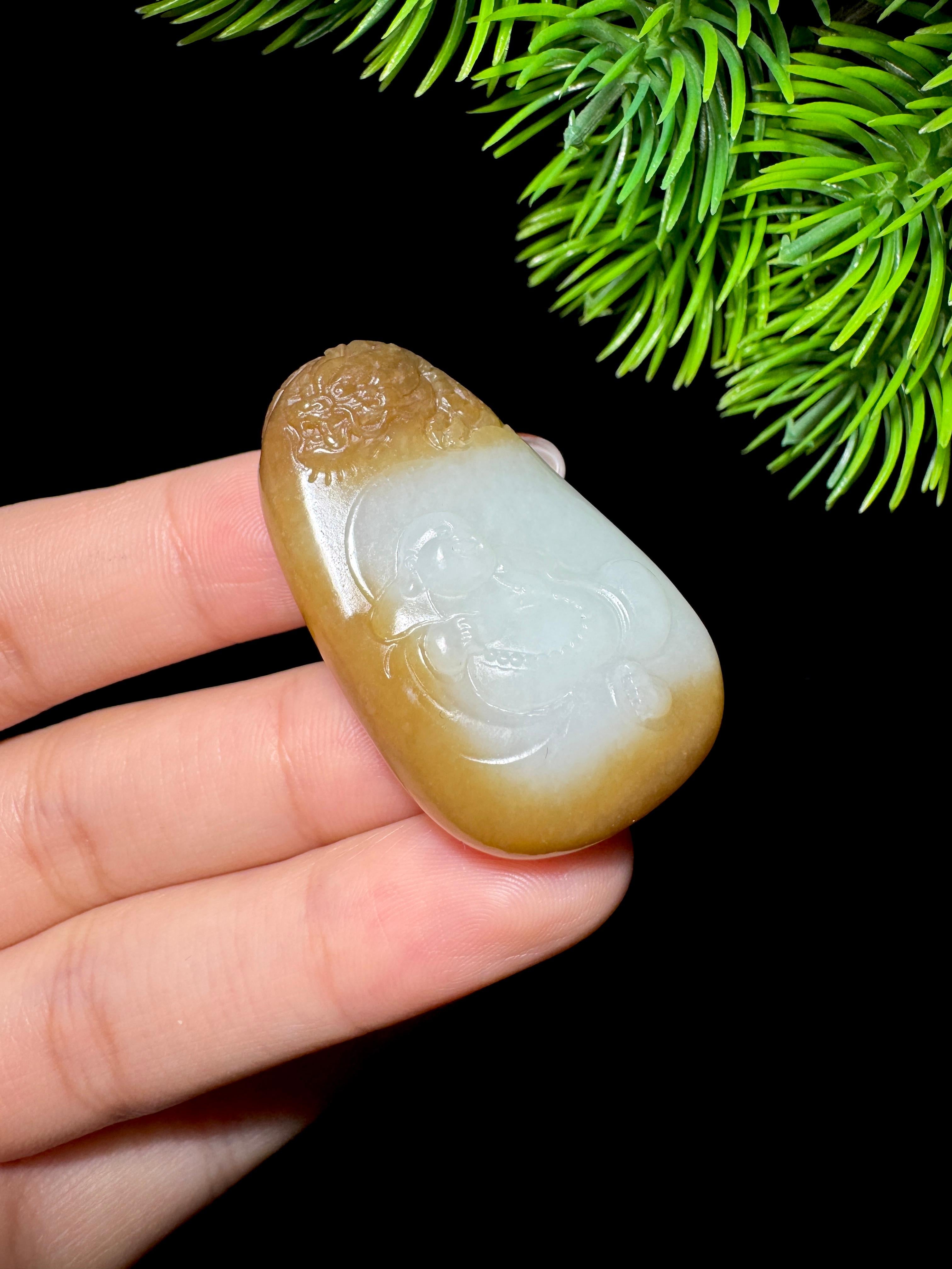 和田玉山料糖白玉佛公挂件（24.3g）