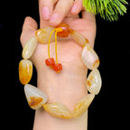 和田玉洒金皮白肉籽料手串（54.7g）