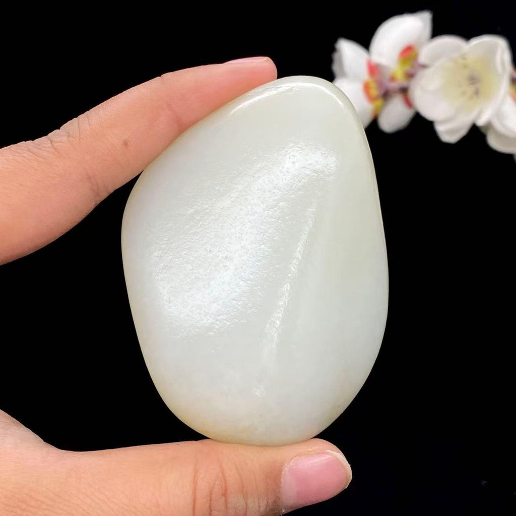 和田玉白玉籽料手把件（164.2g）