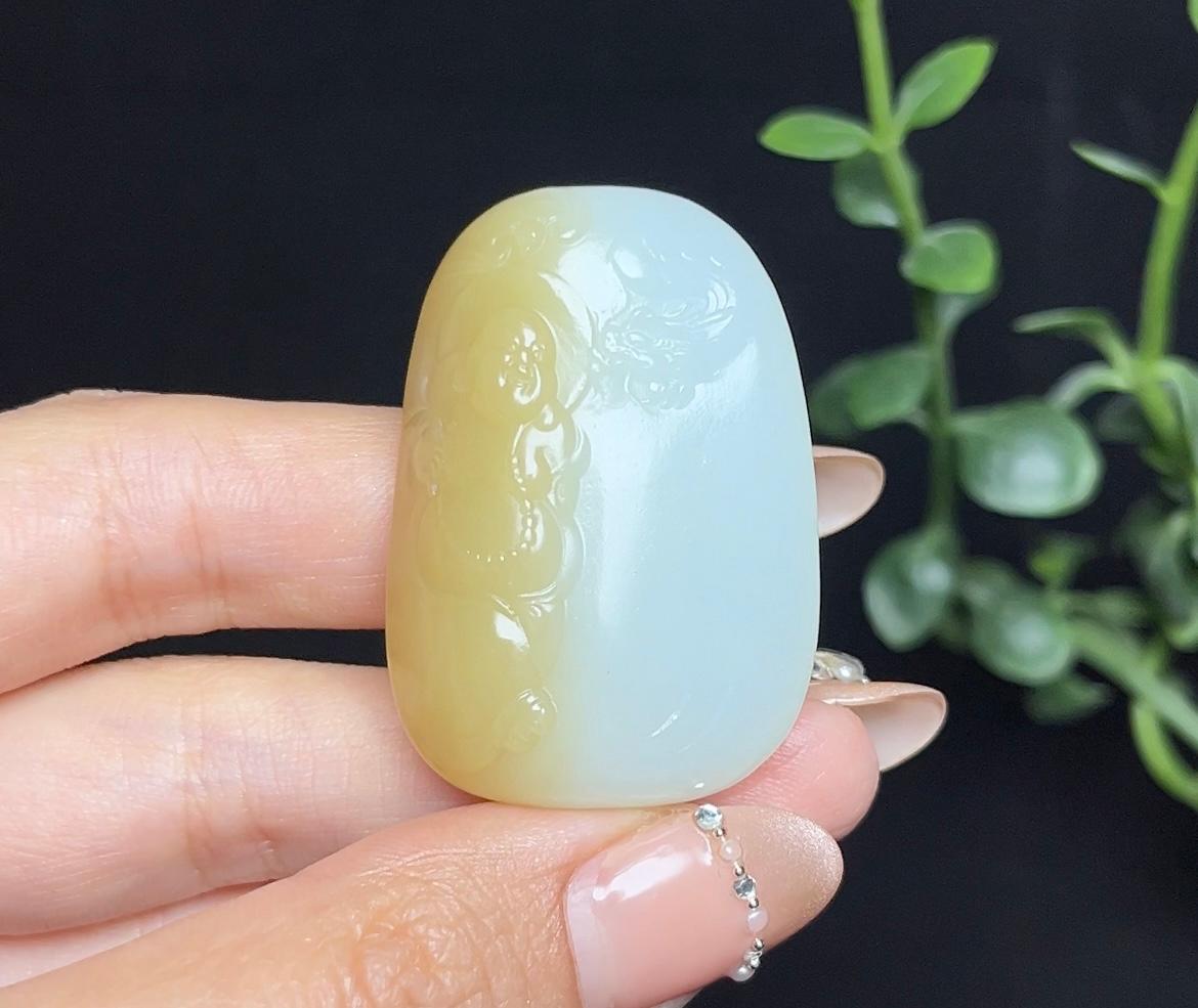 和田玉糖白羊脂玉佛公（32.2g）