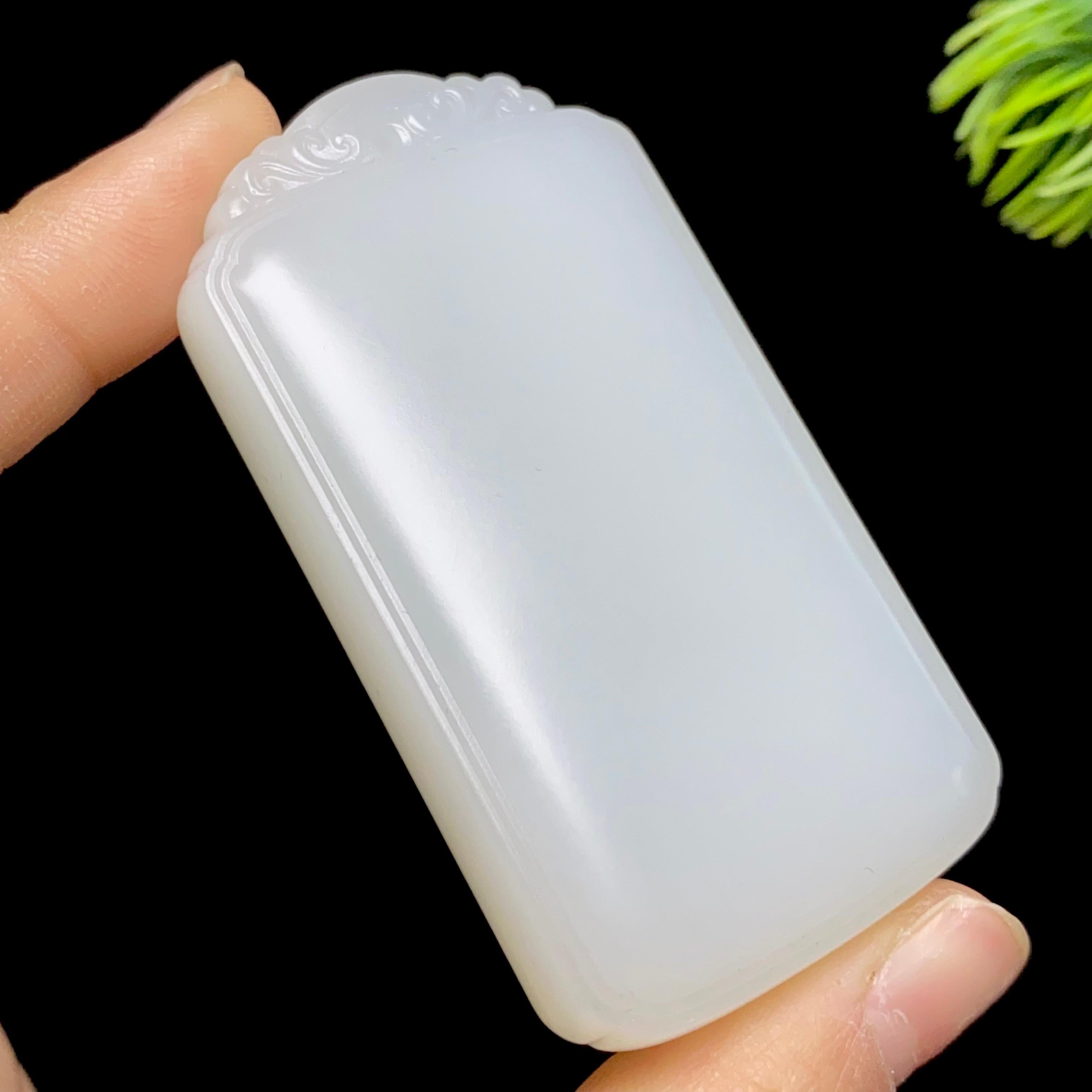 和田玉新疆料白玉无事牌（78.0g）