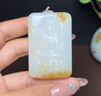 新疆和田玉且末天地糖羊脂玉观音（67.3g）