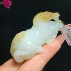 新疆且末糖白玉马上封侯手把件（55.2g）