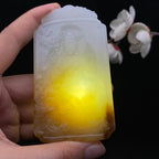 和田玉糖白【坐观音】手把件（107.4g）