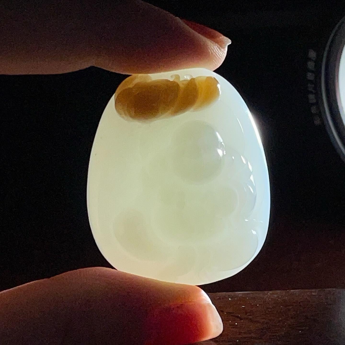 和田玉糖羊脂玉弥勒佛2607100010（36.4g）