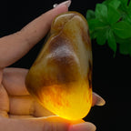 和田玉聚红皮籽料手把件（180g）