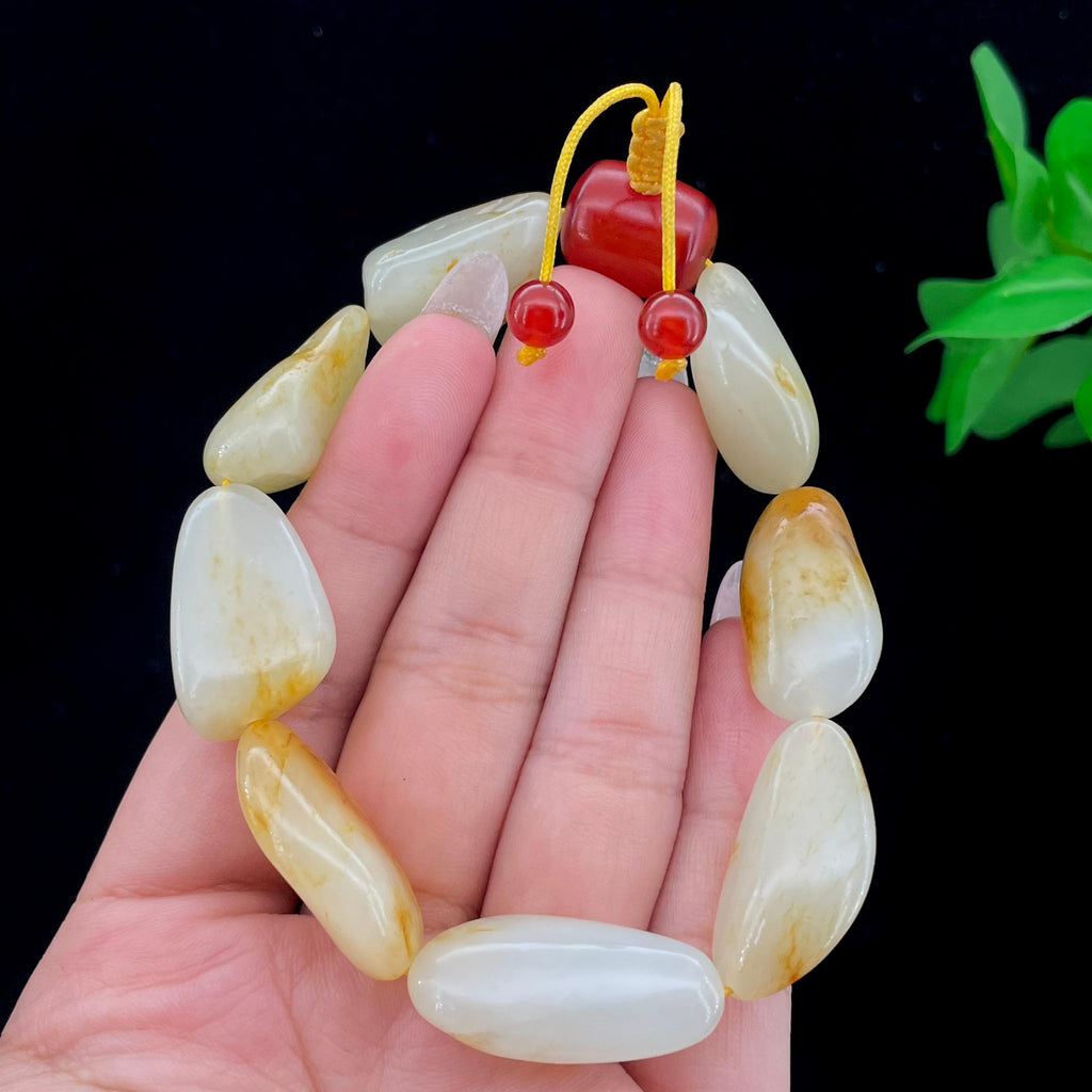 和田玉黄皮籽料【精品手串】（45g）