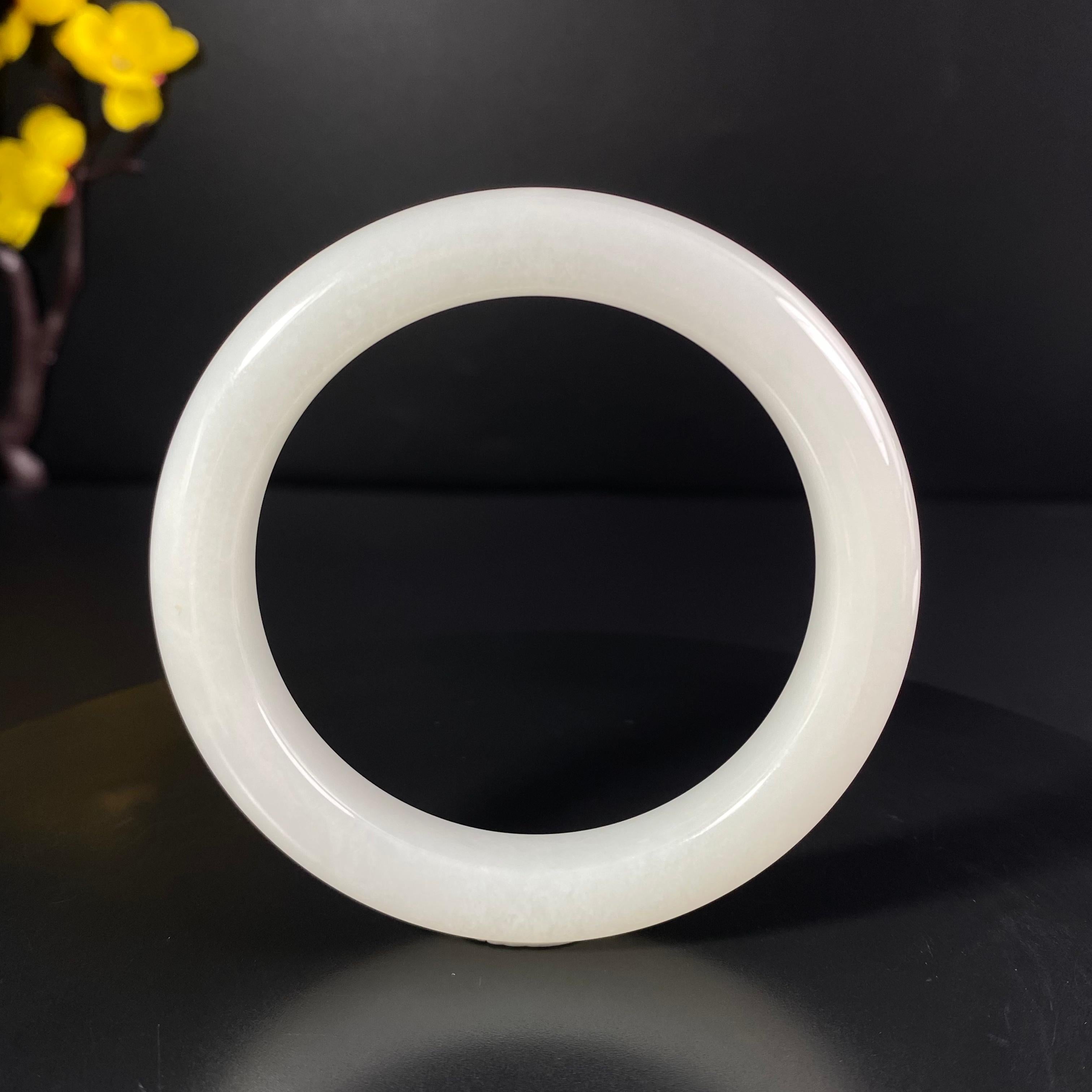 和田玉白玉手镯2607190012（60.038g）
