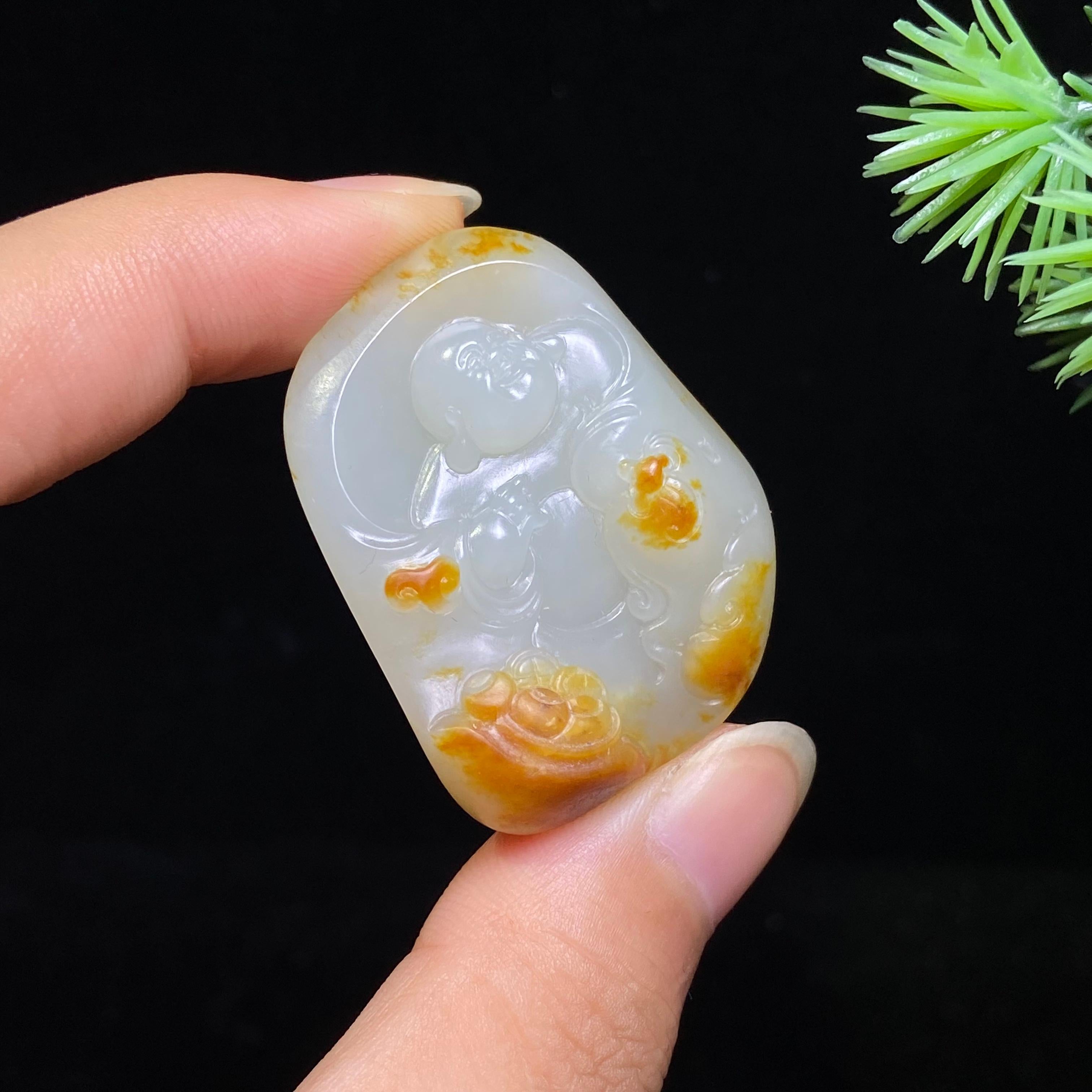 和田玉籽料独籽佛公（16.5g）