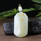 和田玉白玉洒金皮无事牌（55.8g）