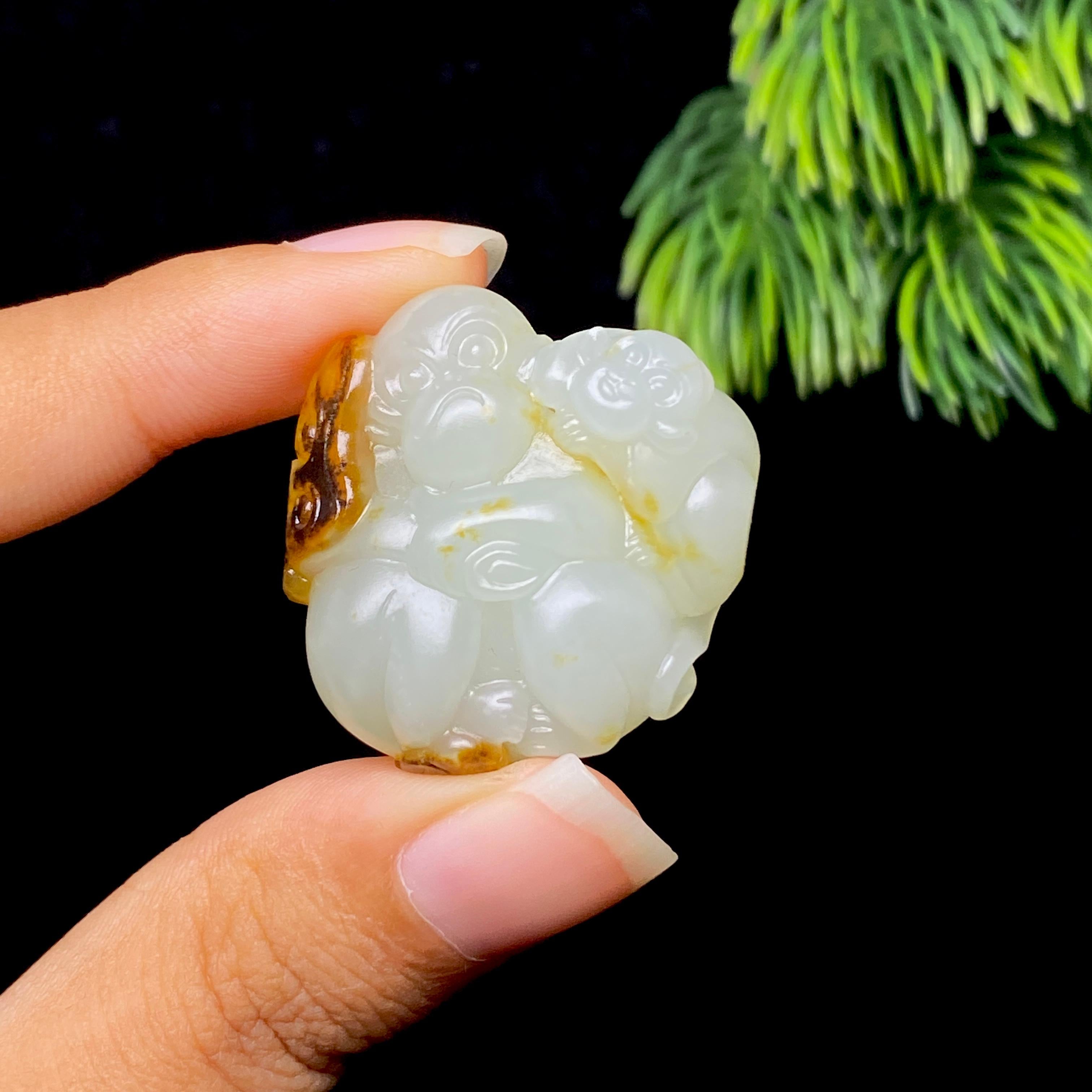 和田玉籽料如意猴（16.5g）