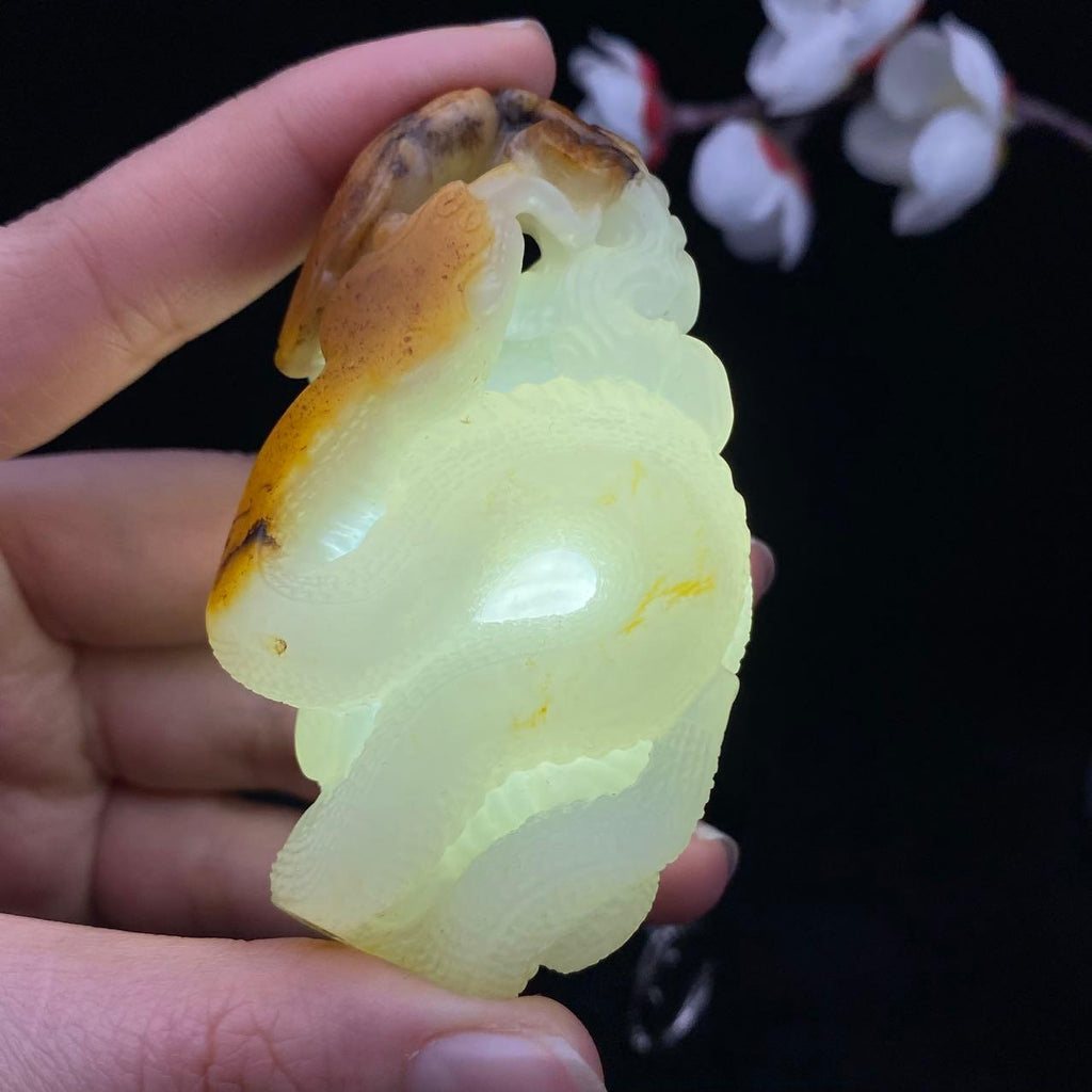 和田玉籽料【蛇】挂件（93g）