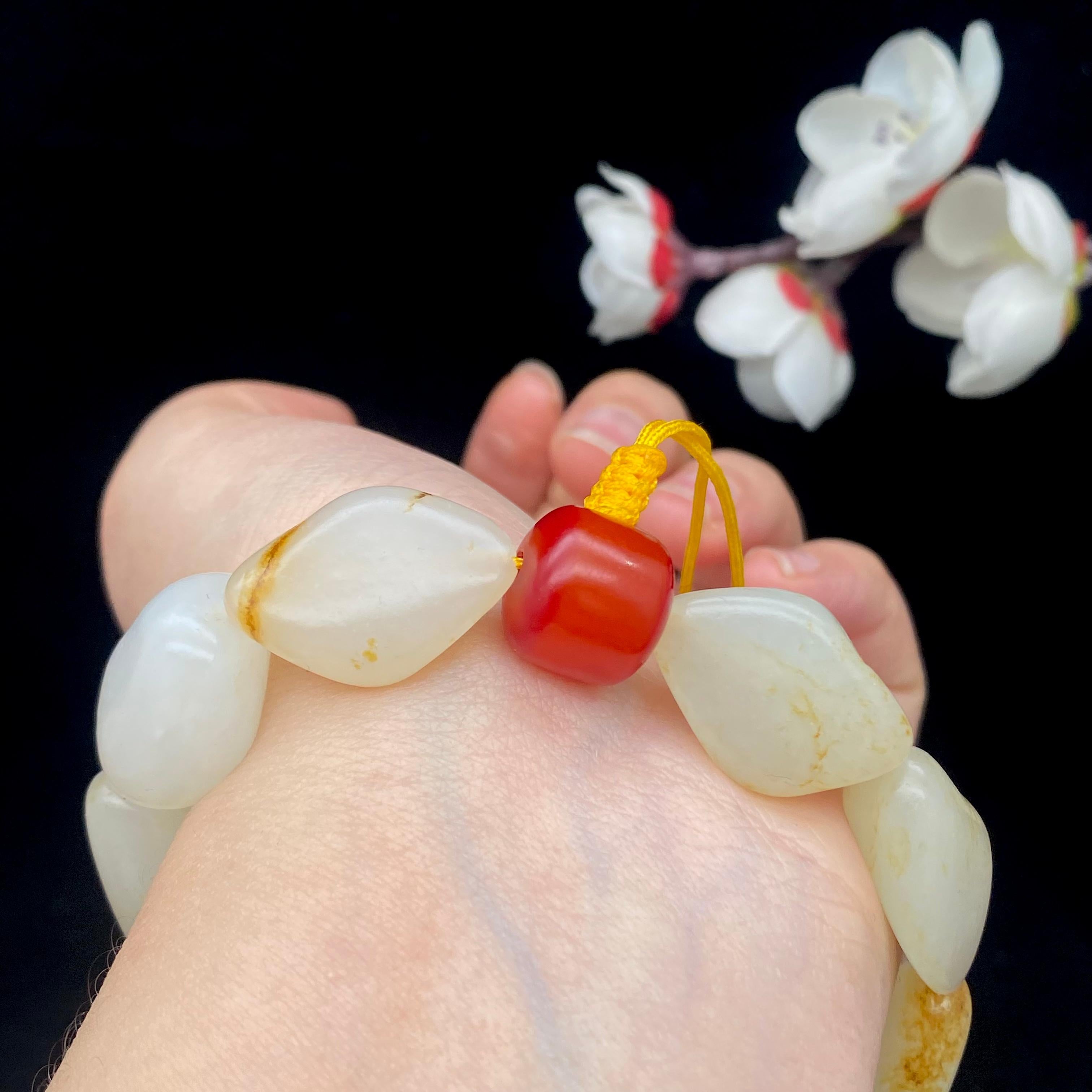 和田玉洒金皮【精品手串】（55g）