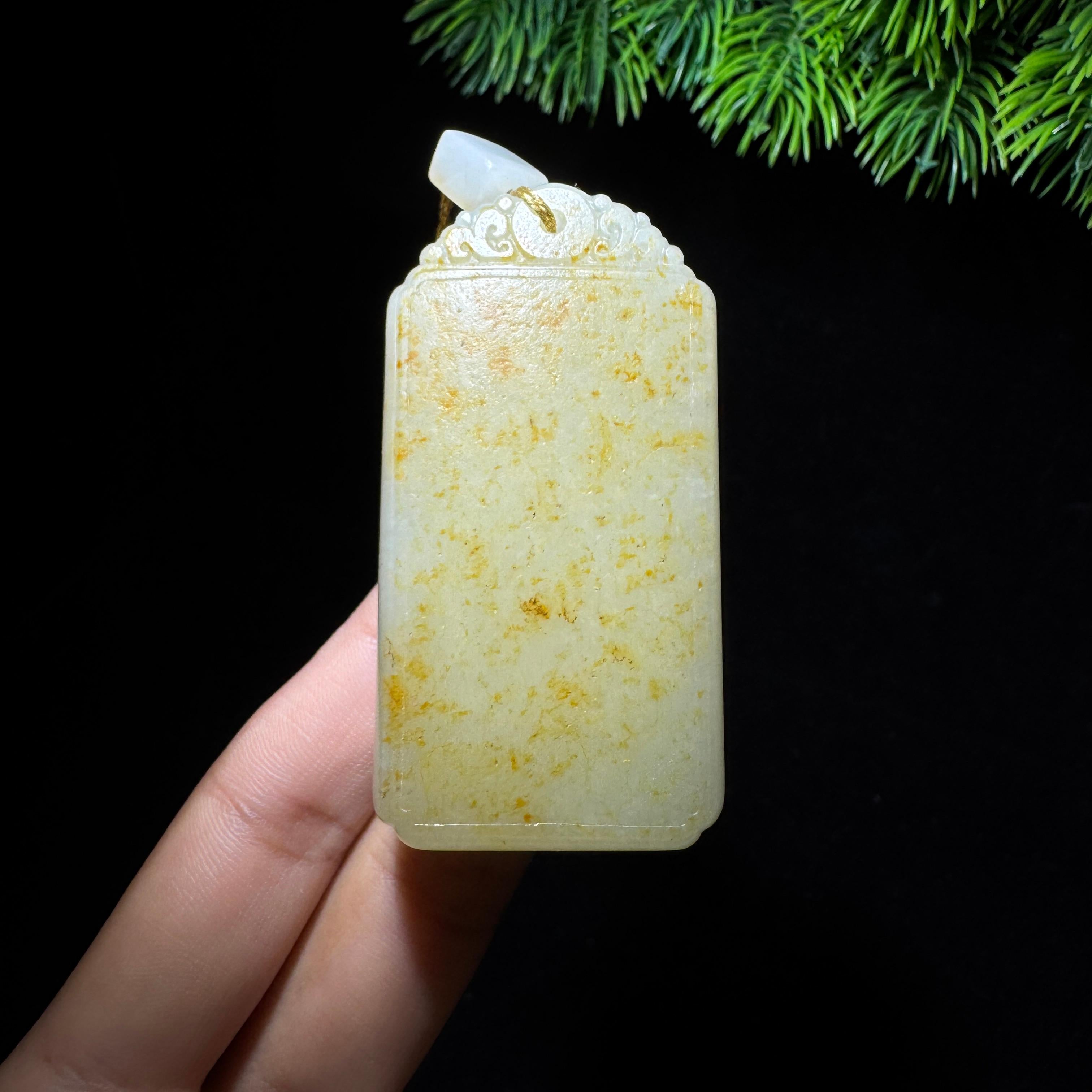 和田玉籽料满皮无事牌（77.0g）