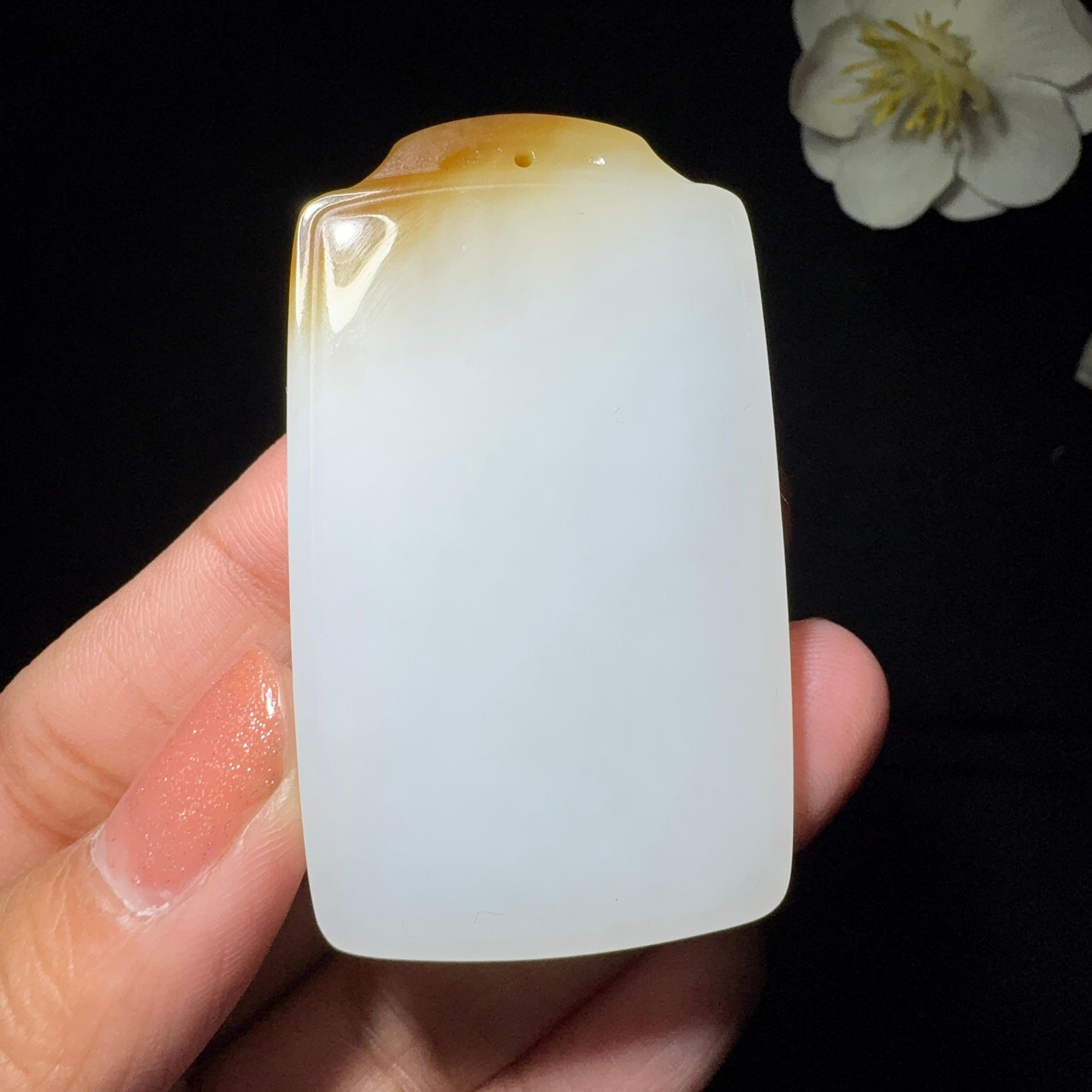 精品和田玉糖白平安牌（40.4g）