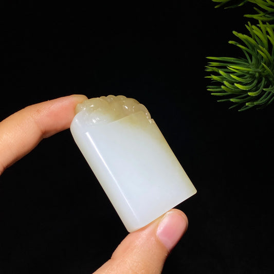 和田玉糖白无事牌（36.8g）