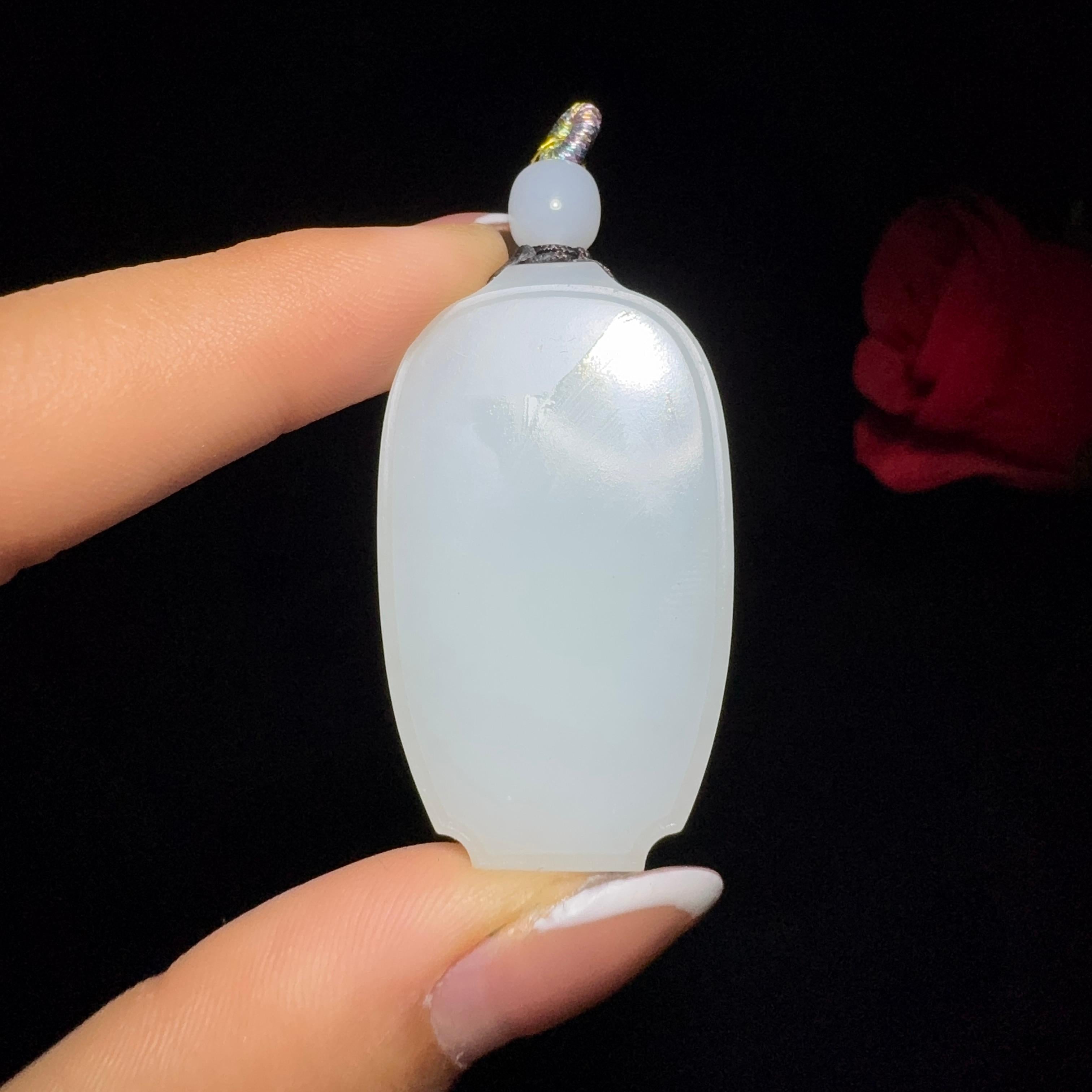 和田玉白玉平安无事牌（16.6g）