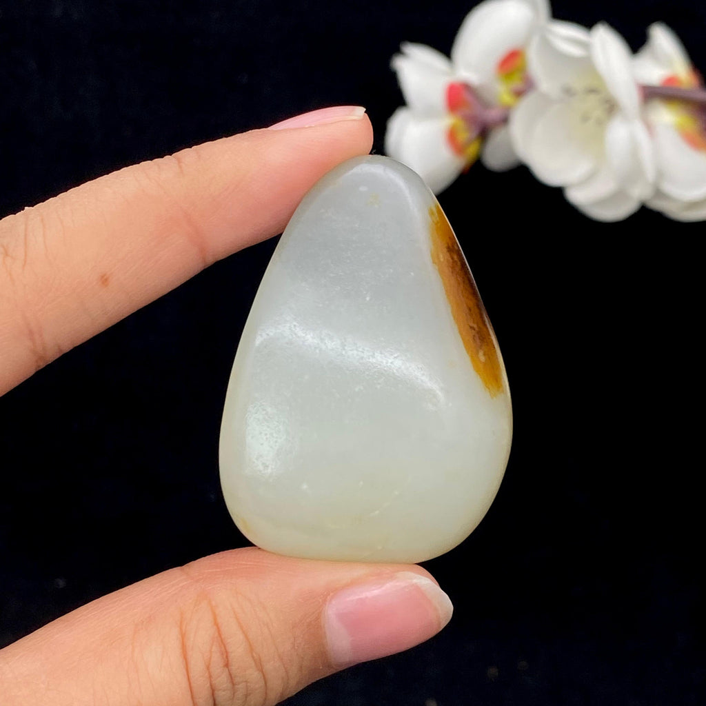 和田玉聚黄皮青花底籽料男士挂件（50g）