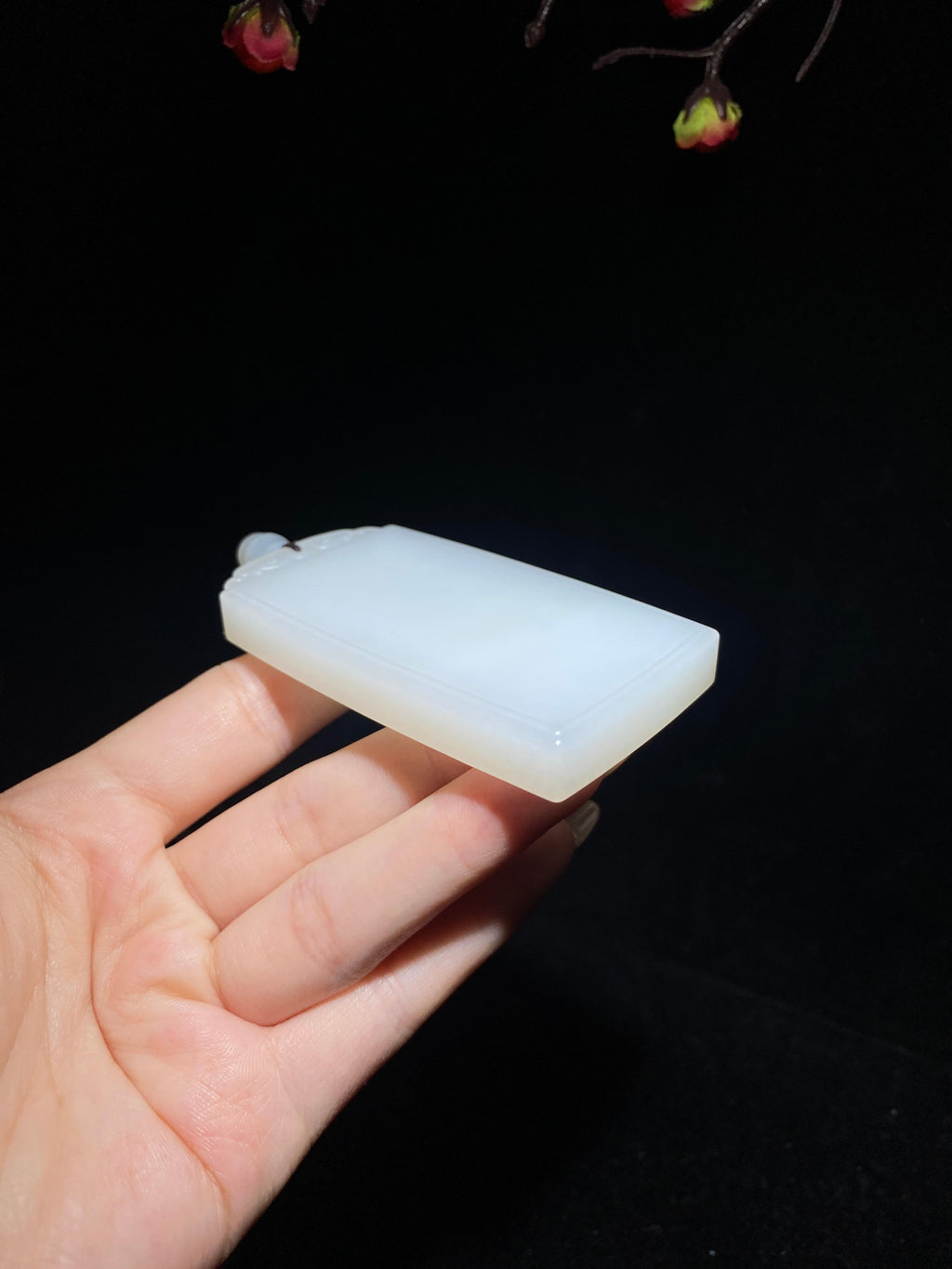 和田玉白玉无事牌（97.9g）