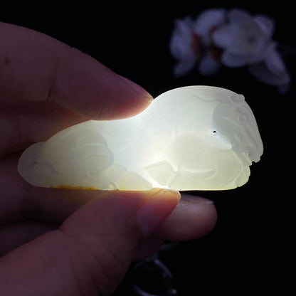 和田玉-白玉籽料【马到成功】（27.5g）