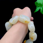 和田玉洒金皮籽料【精品手串】（123.7g）