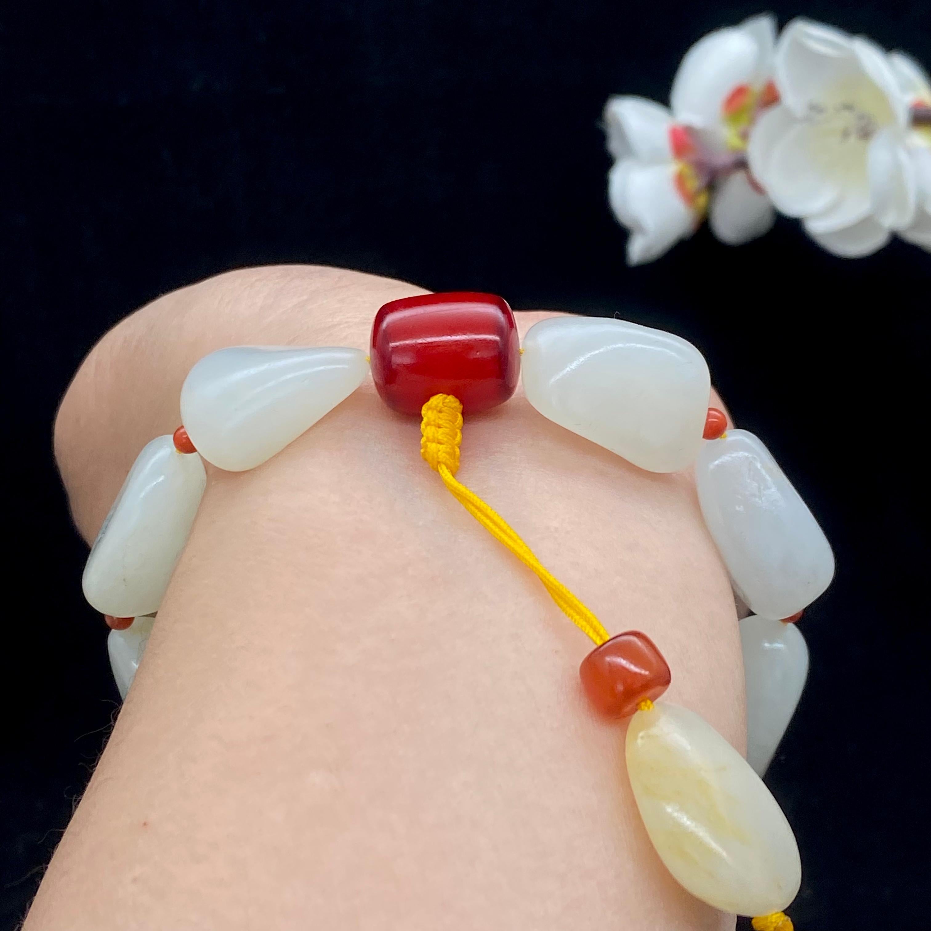 和田玉白玉籽料【精品手串】（53.5g）