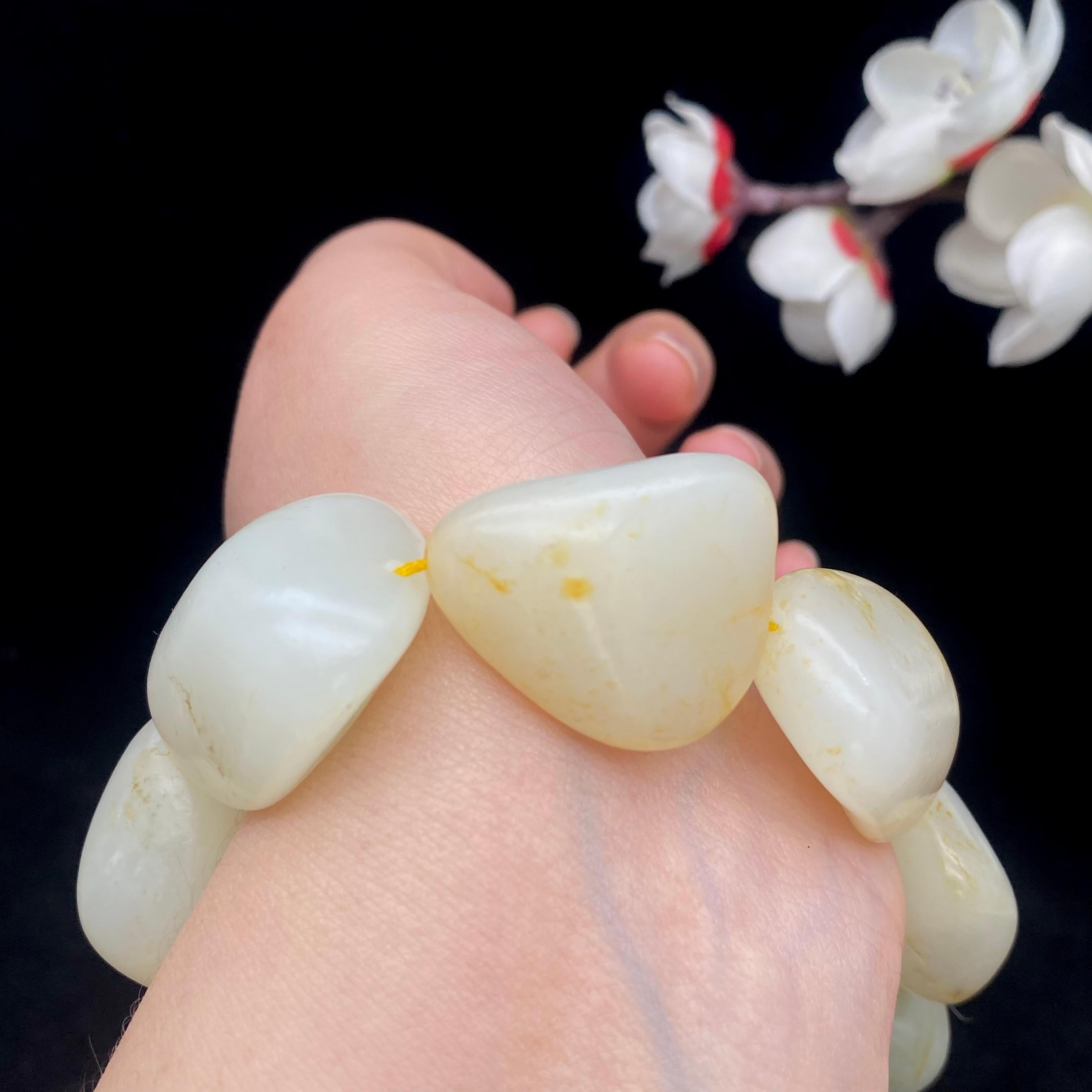 和田玉洒金皮籽料【精品手串】（103.8g）