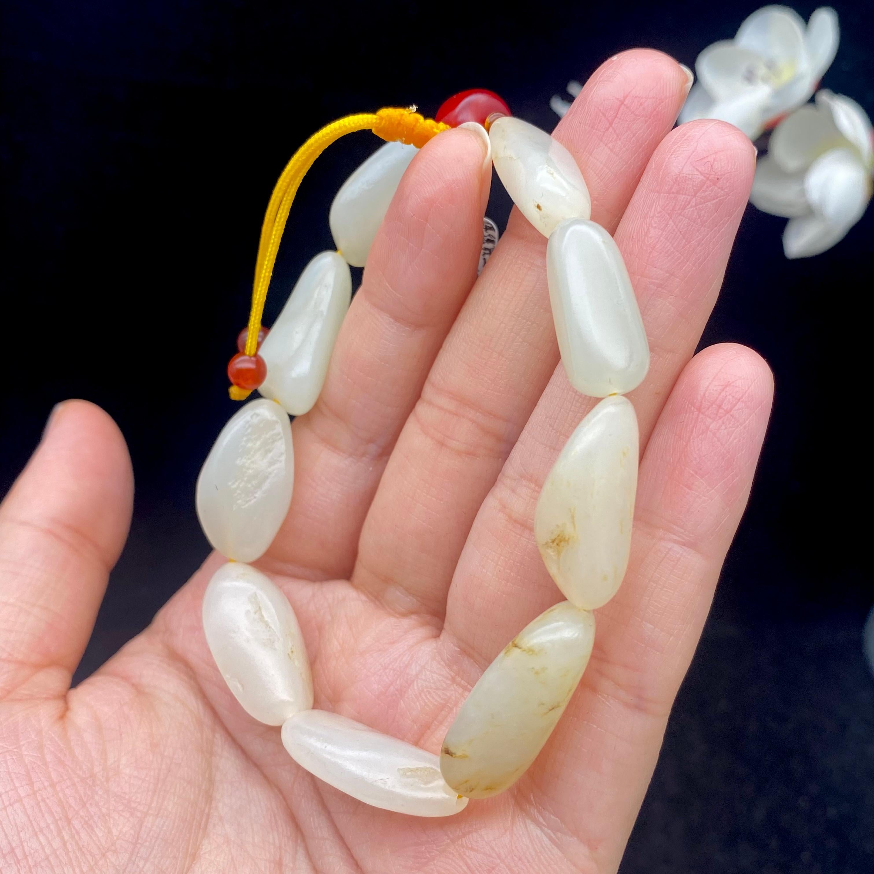 和田玉洒金皮籽料【精品手串】（28g）