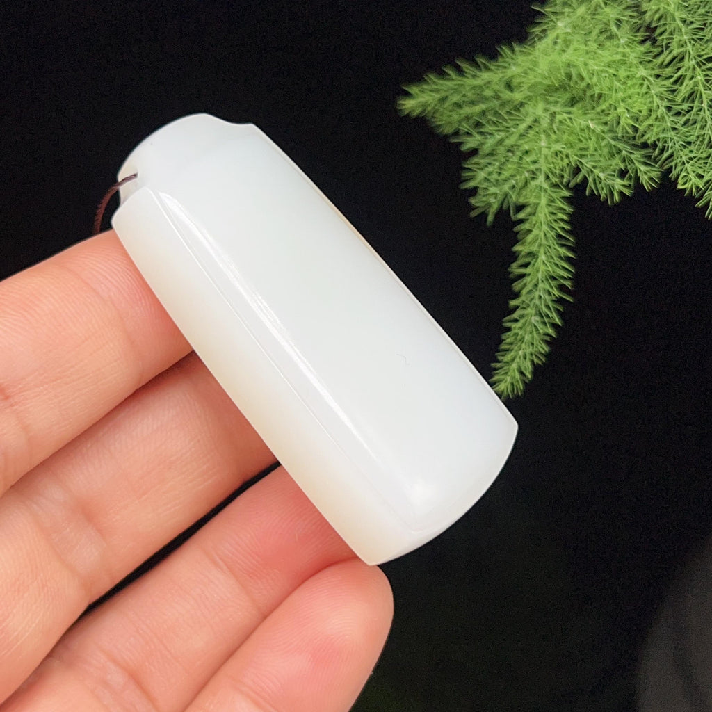 和田玉羊脂白玉糖白无事牌（35.8g）