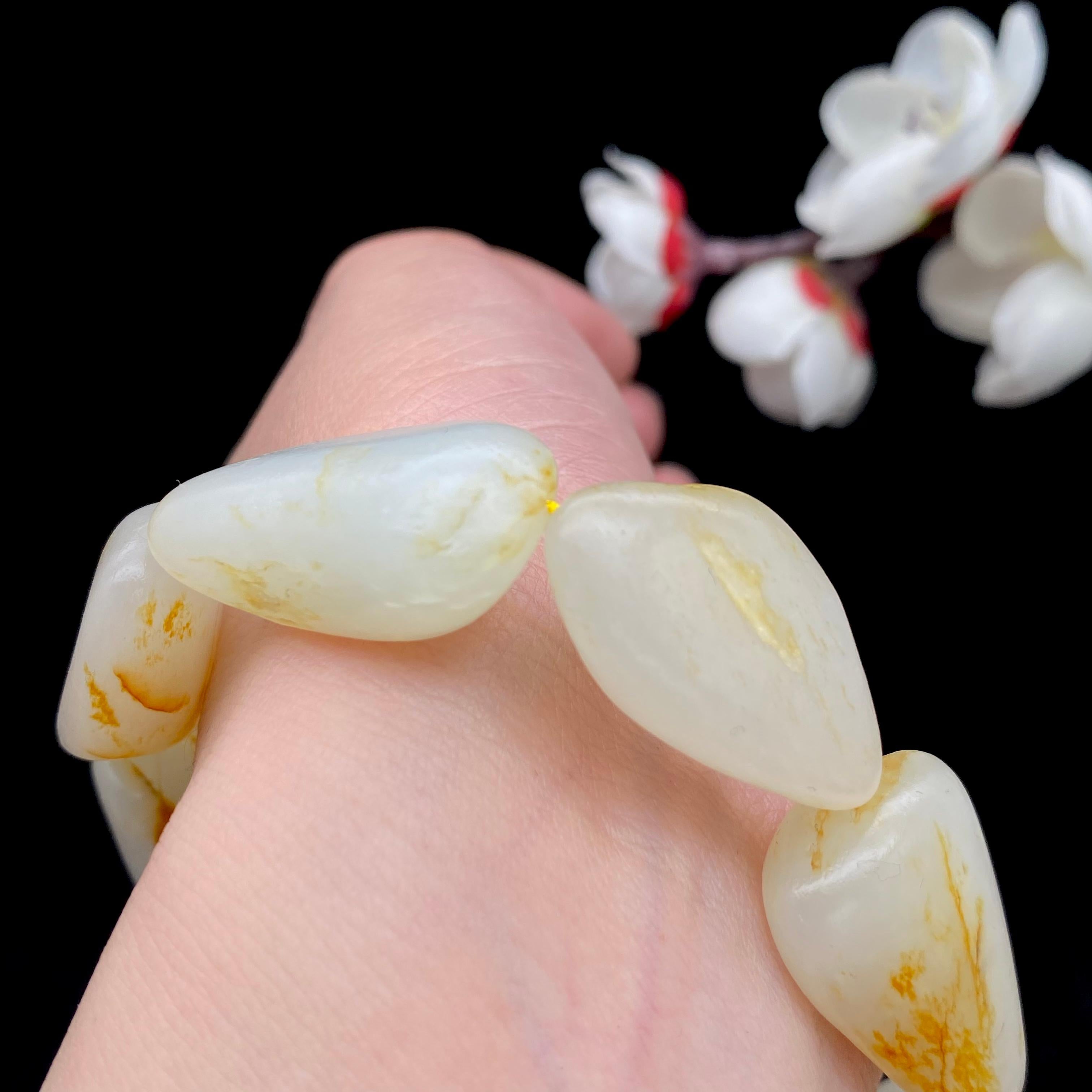 和田玉洒金皮籽料【精品手串】（57.3g）