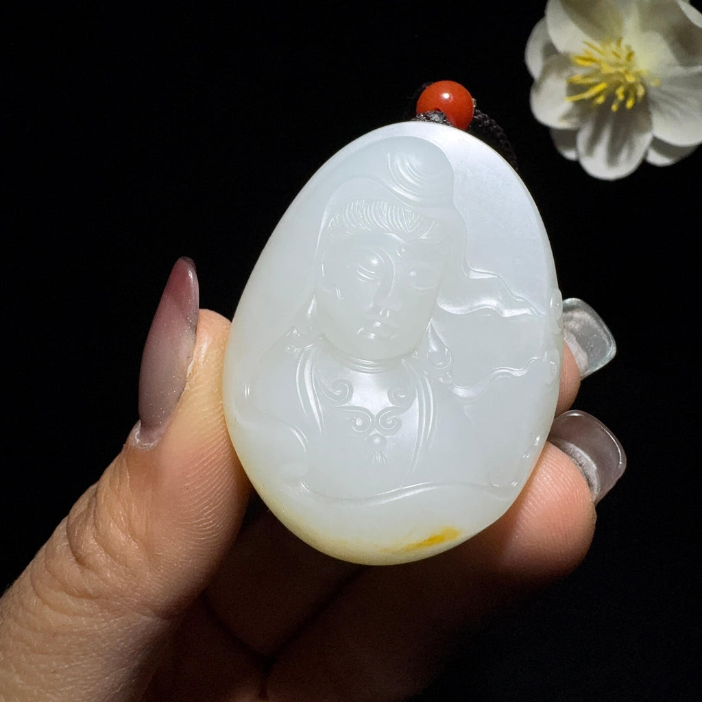 和田玉籽料观音挂件（43.2g）