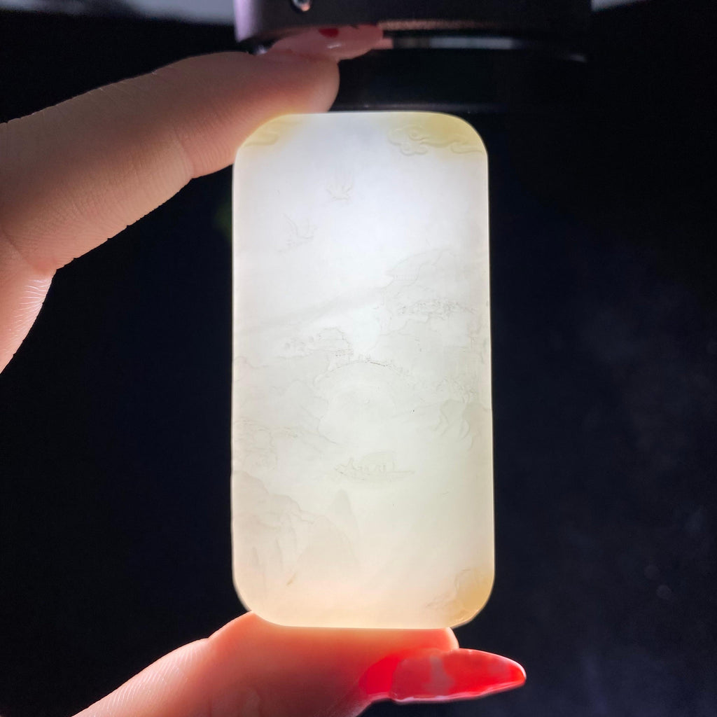 和田玉糖白山水牌（39.5g）