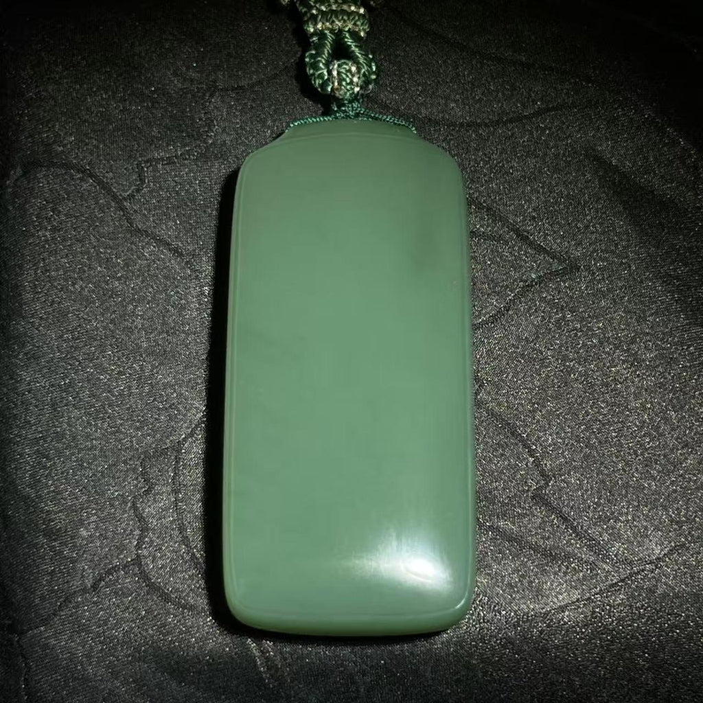 和田玉碧玉鸭蛋青无事牌（40.5g）