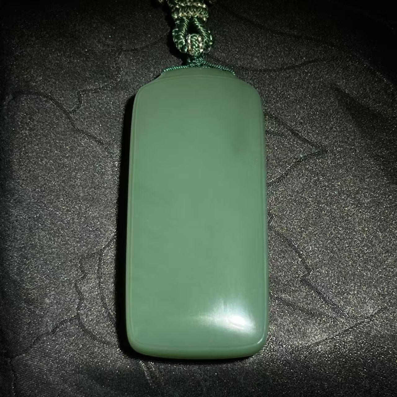 和田玉碧玉鸭蛋青无事牌（40.5g）